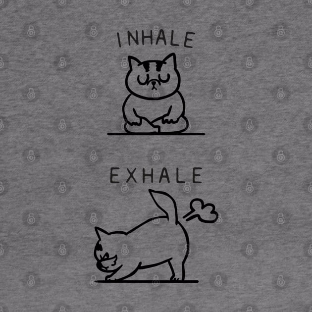 Inhale Exhale Cat by huebucket